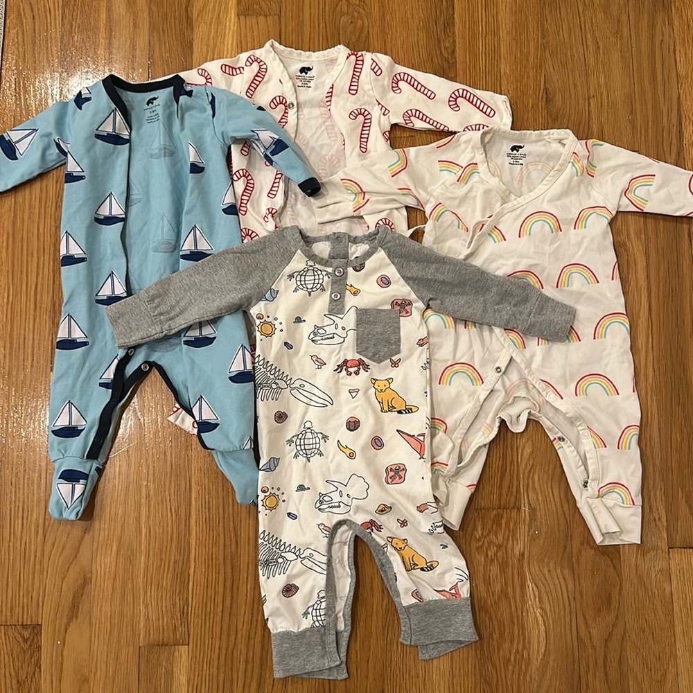 Set of 4 Monica and Andy one piece rompers